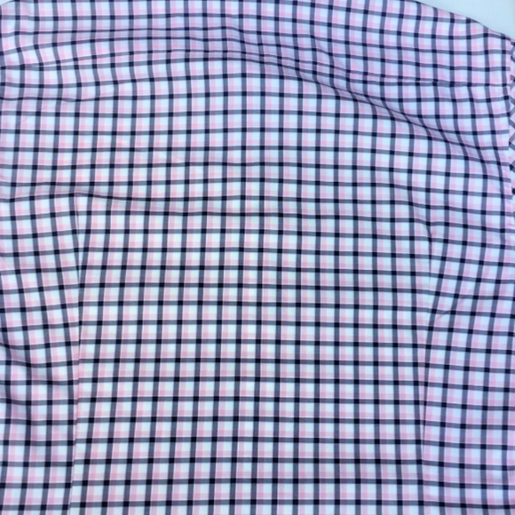 Stenstroms slimline  grey & pink checkered 2 fold cotton dress shirt Sz 16.5/42 - Picture 7 of 11